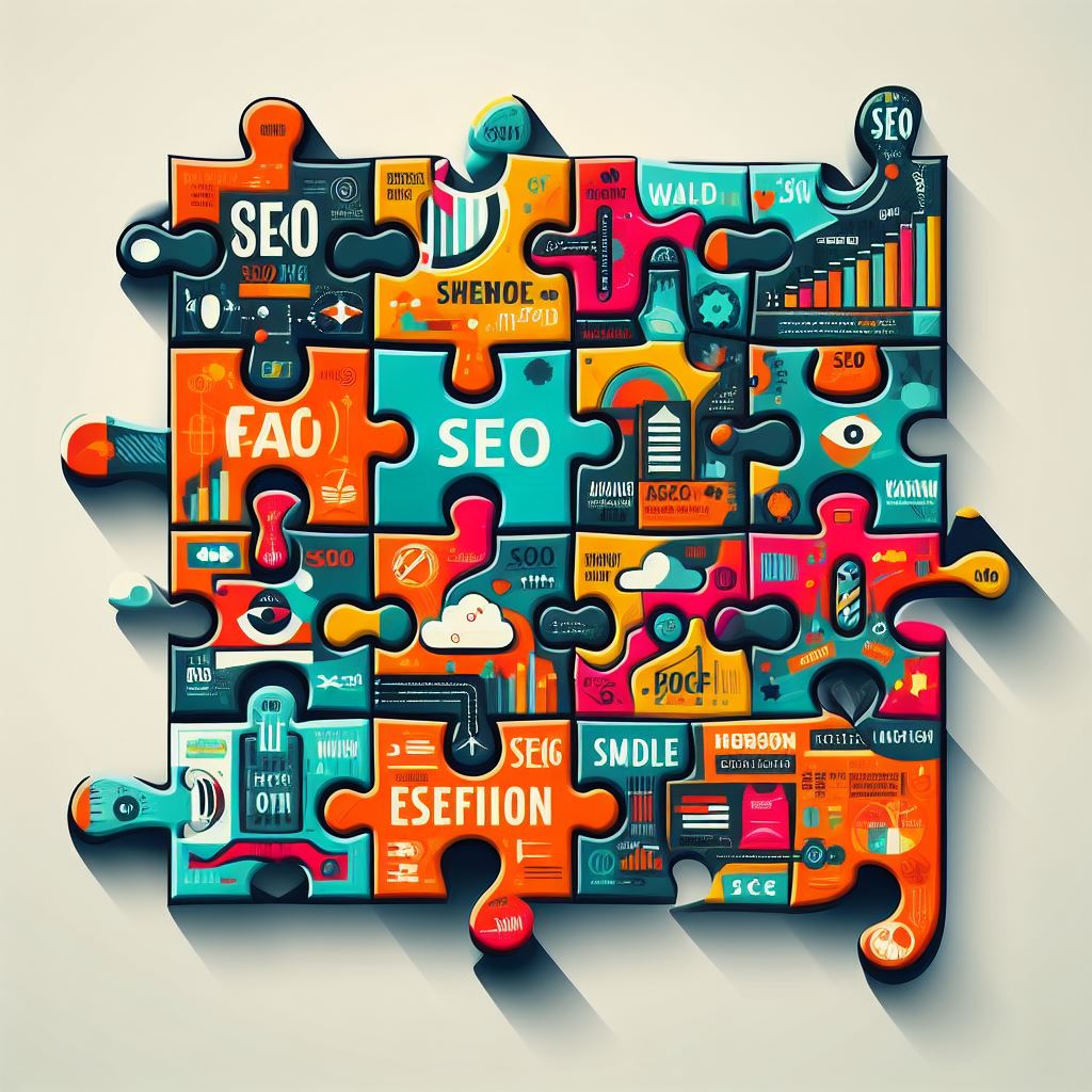 SEO puzzle pieces fitting together